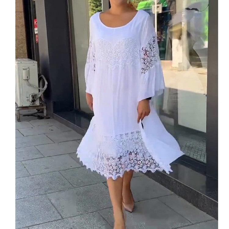 Women's Long Lace Shirt Dress